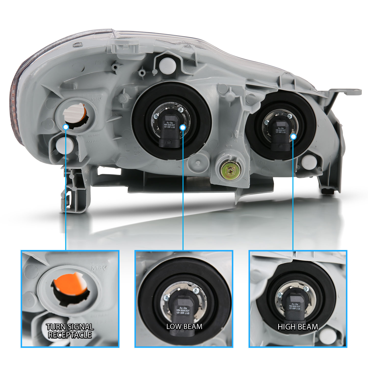 [w/Bulbs]For 2003 2004 2005 2006 2007 2008 Toyota Corolla Chrome